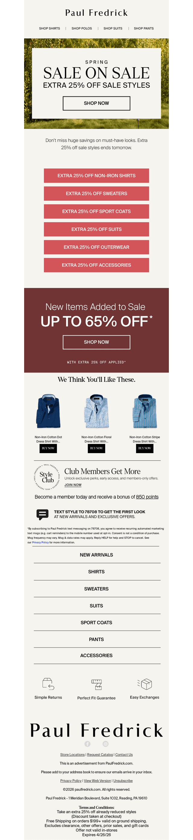 Extra 25% off ends tomorrow.