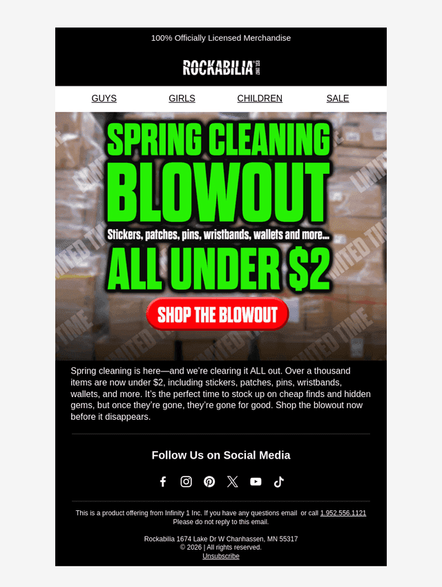 Rockabilia email from Sat, Apr 25, 2026