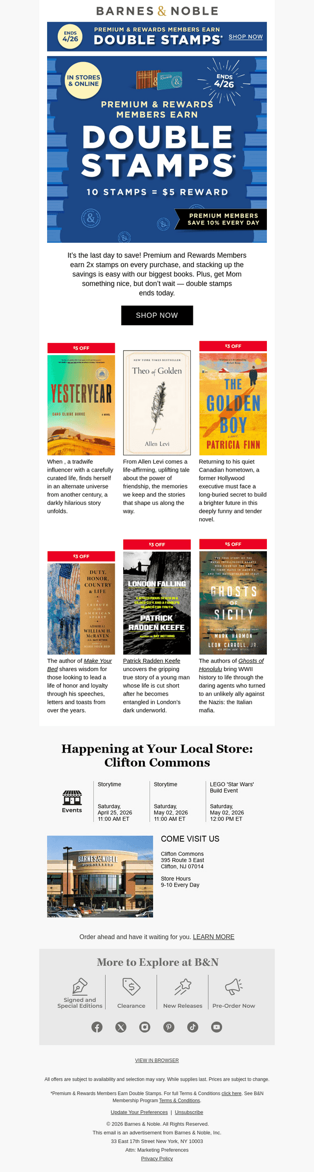 Barnes & Noble email from Sun, Apr 26, 2026