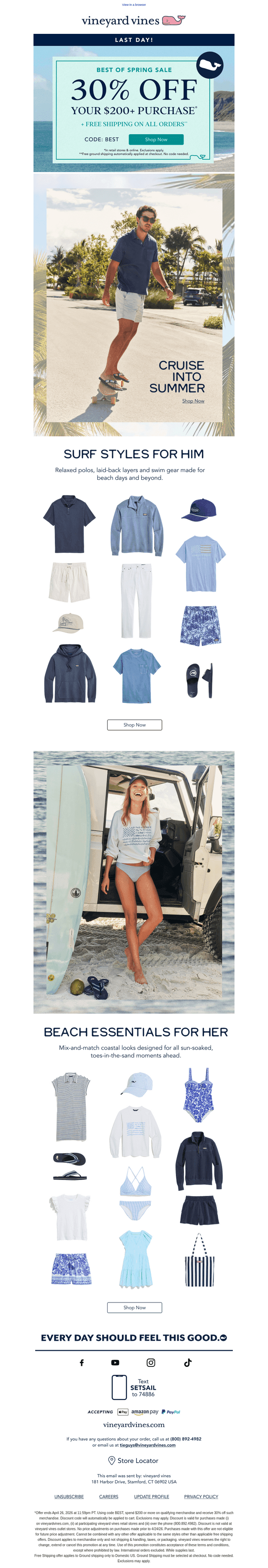 Surf’s Up: Take 30% Off $200+ Purchase