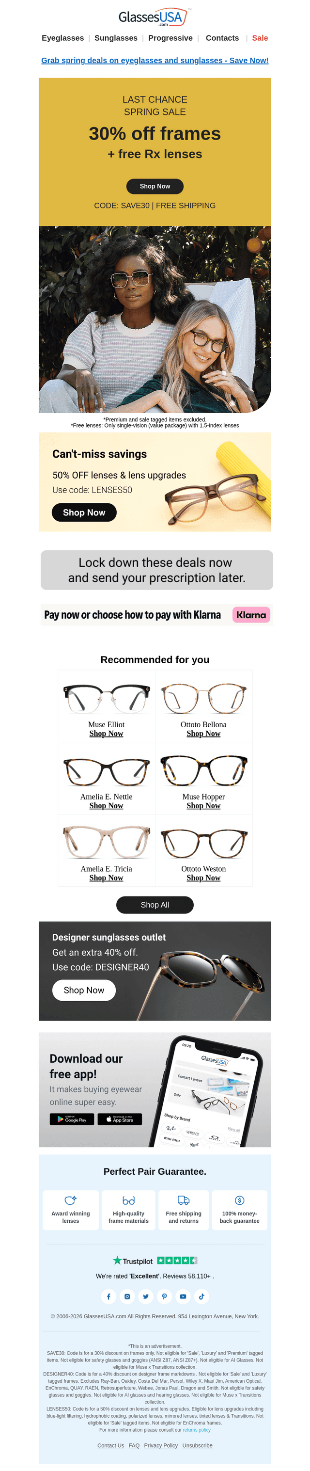 Glasses USA email from Sun, Apr 26, 2026