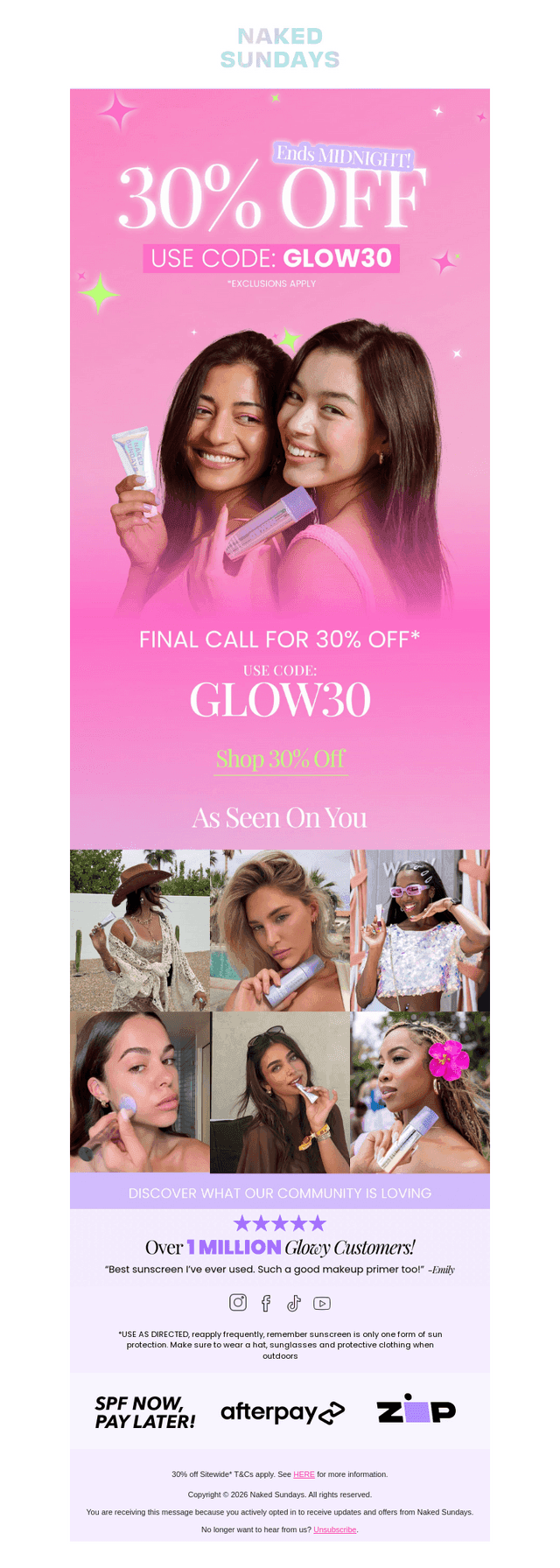 30% OFF FINAL HOURS 💫