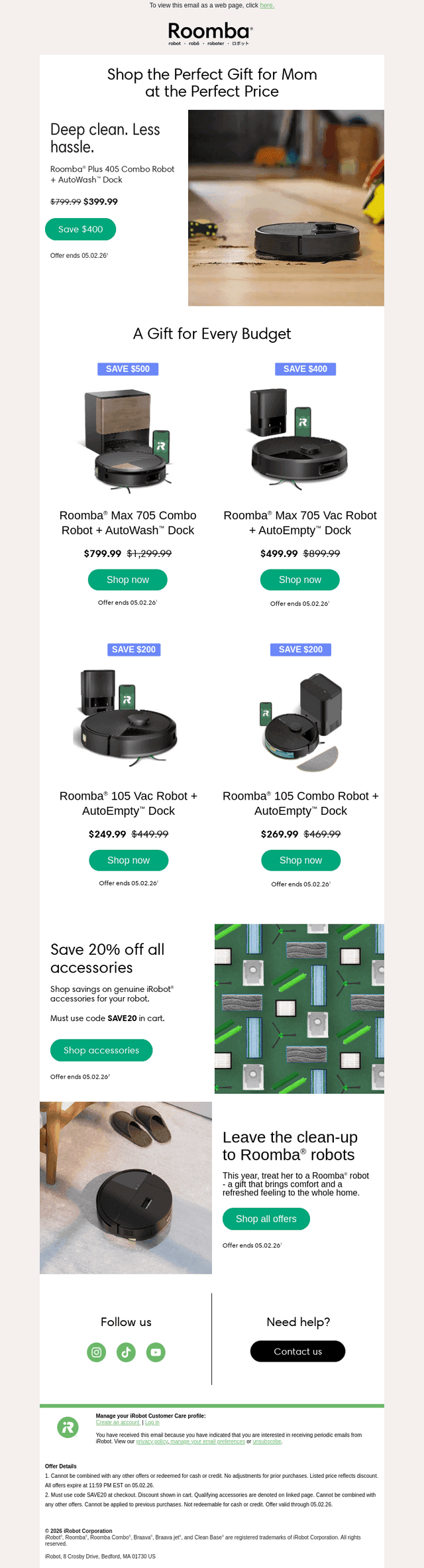 iRobot email from Sun, Apr 26, 2026