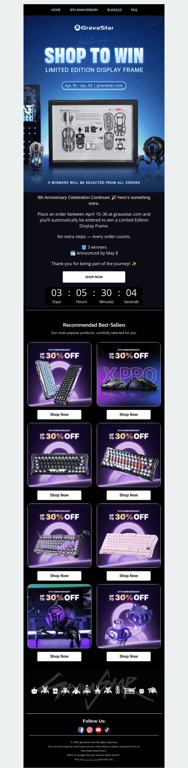 GravaStar email from Mon, Apr 27, 2026
