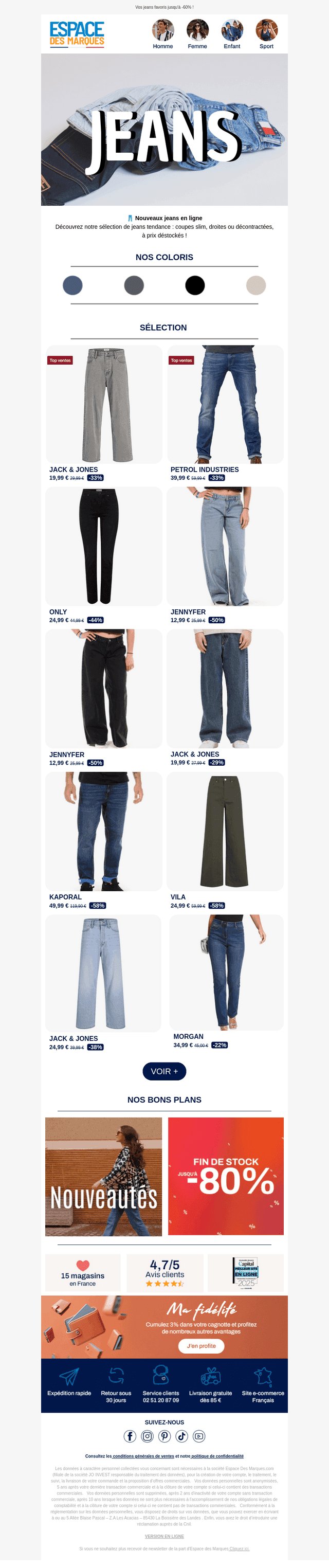 Découvrez vos jeans à prix bas ! 📢