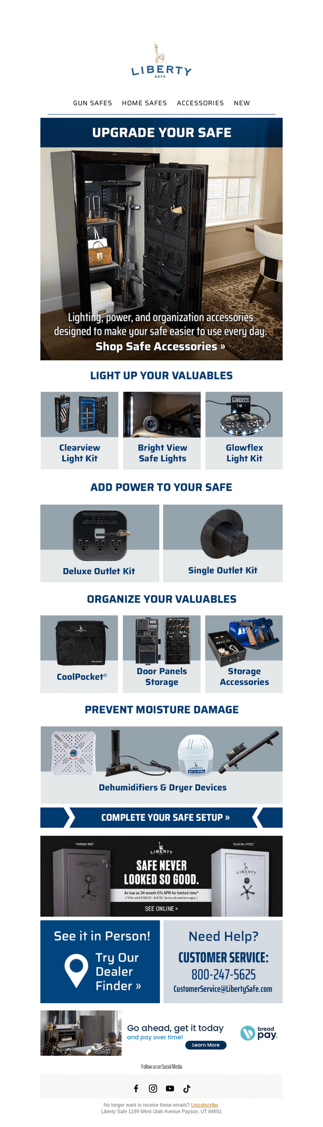 Liberty Safe email from Mon, Apr 27, 2026