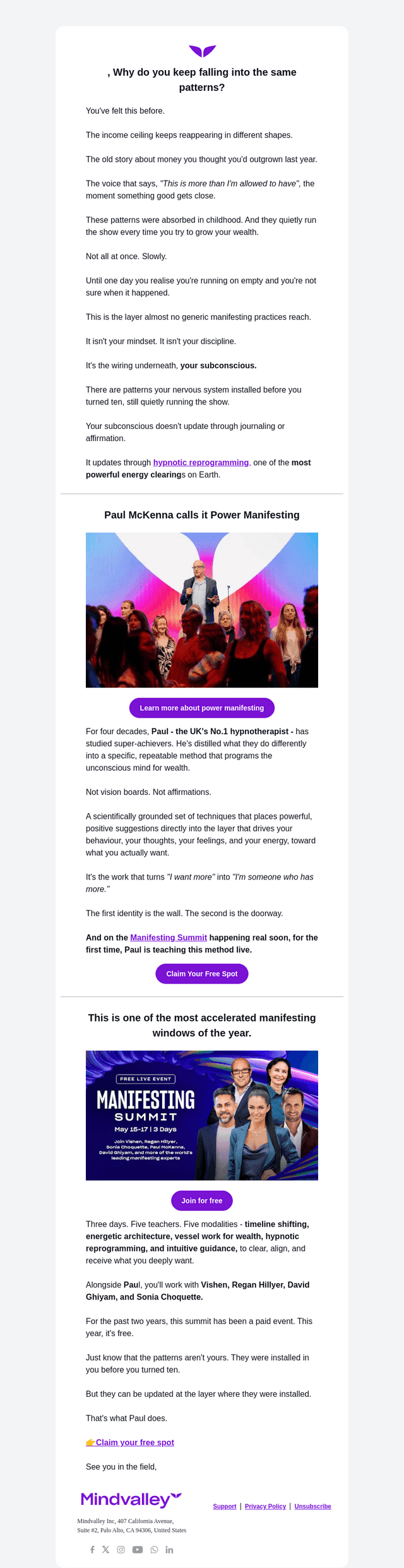 Mindvalley email from Mon, Apr 27, 2026