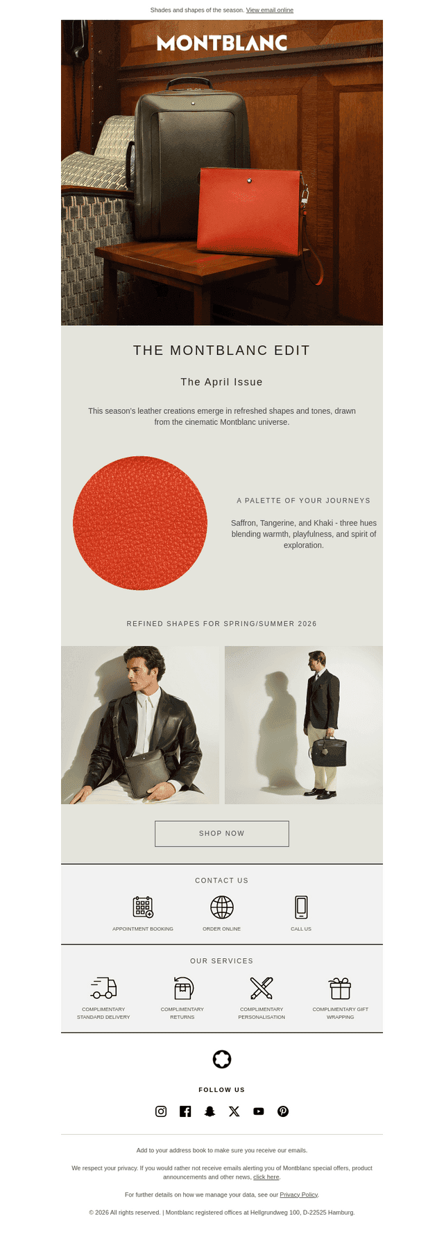 Montblanc email from Mon, Apr 27, 2026