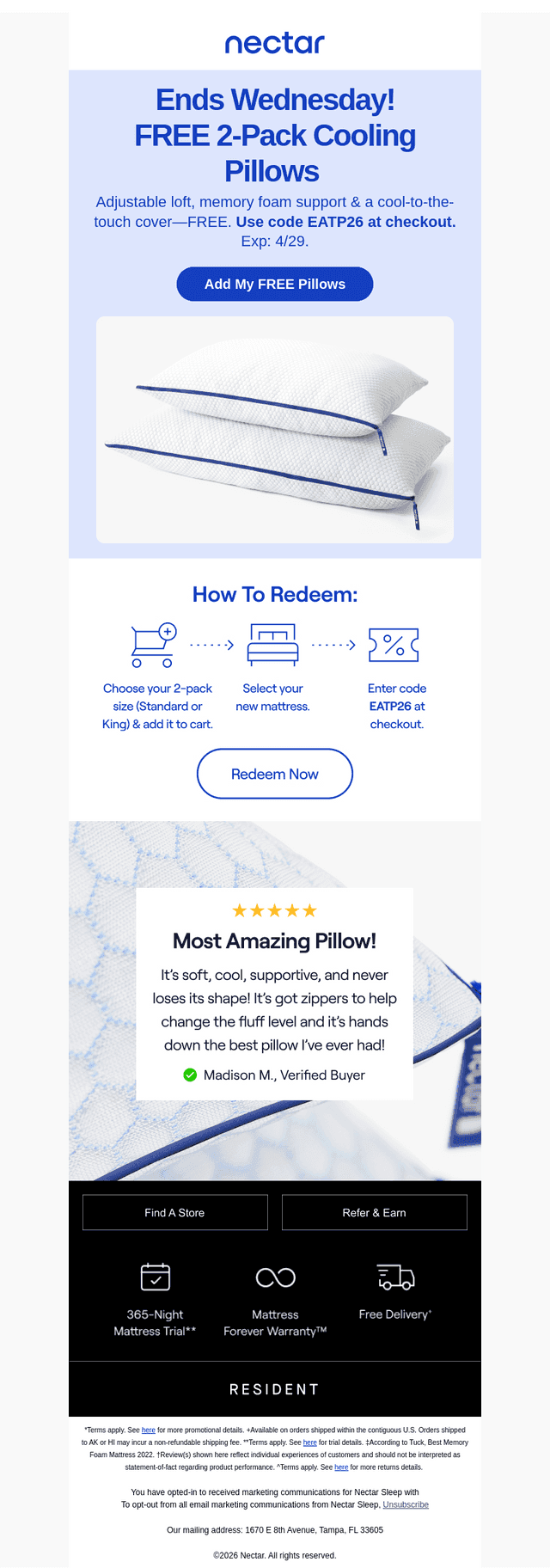 2 DAYS LEFT: Pick 2 FREE Cooling Pillows ⏰