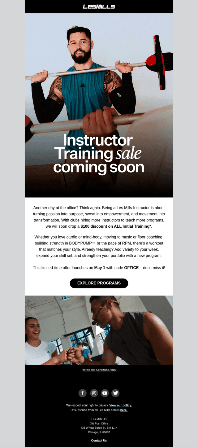 Les Mills email from Mon, Apr 27, 2026