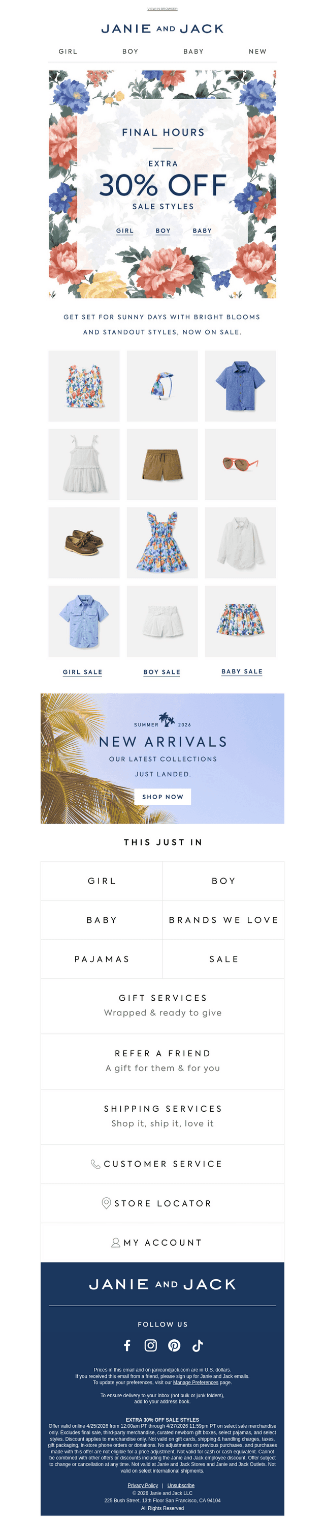 Janie and Jack email from Tue, Apr 28, 2026