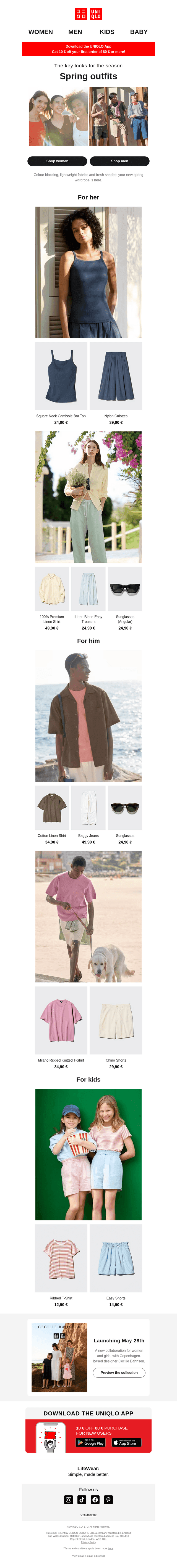 UNIQLO email from Tue, Apr 28, 2026