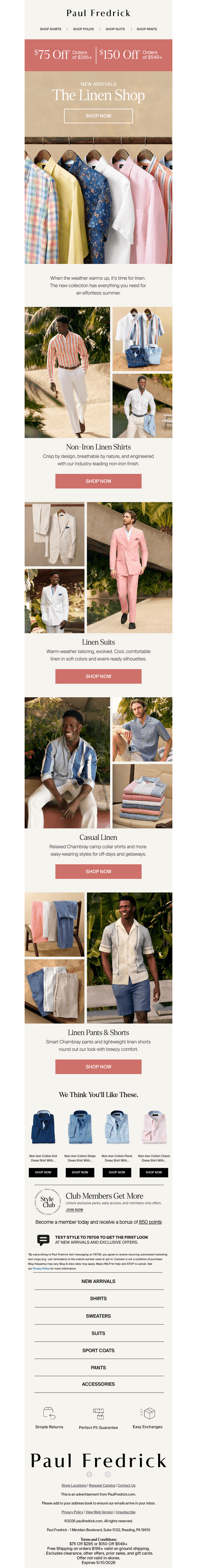 New from the Linen Shop.