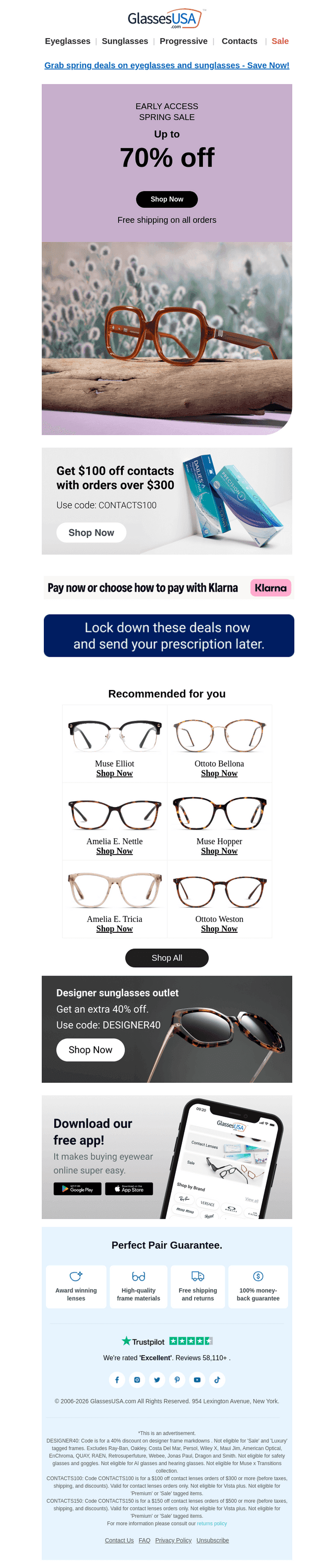 Glasses USA email from Tue, Apr 28, 2026