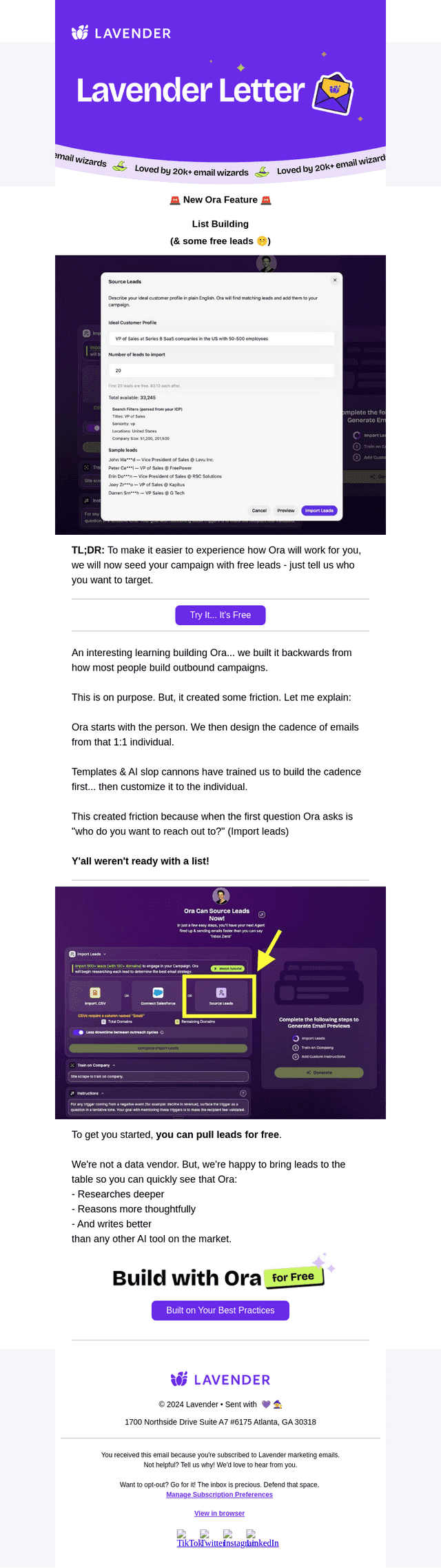 Lavender email from Tue, Apr 28, 2026