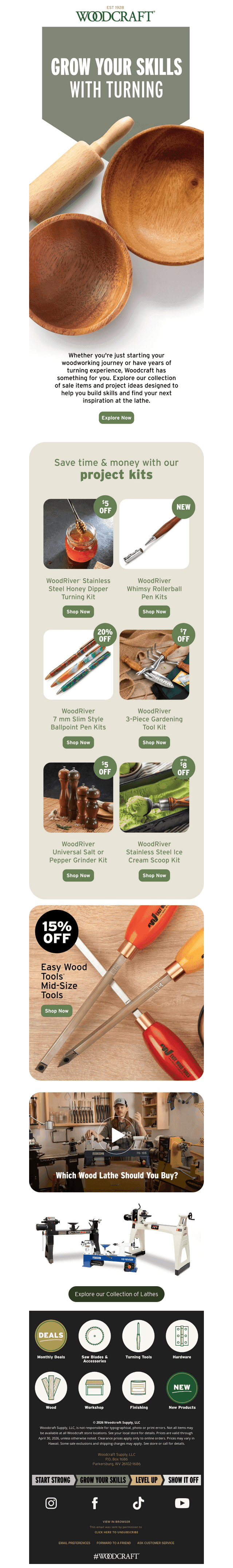 Woodcraft email from Tue, Apr 28, 2026
