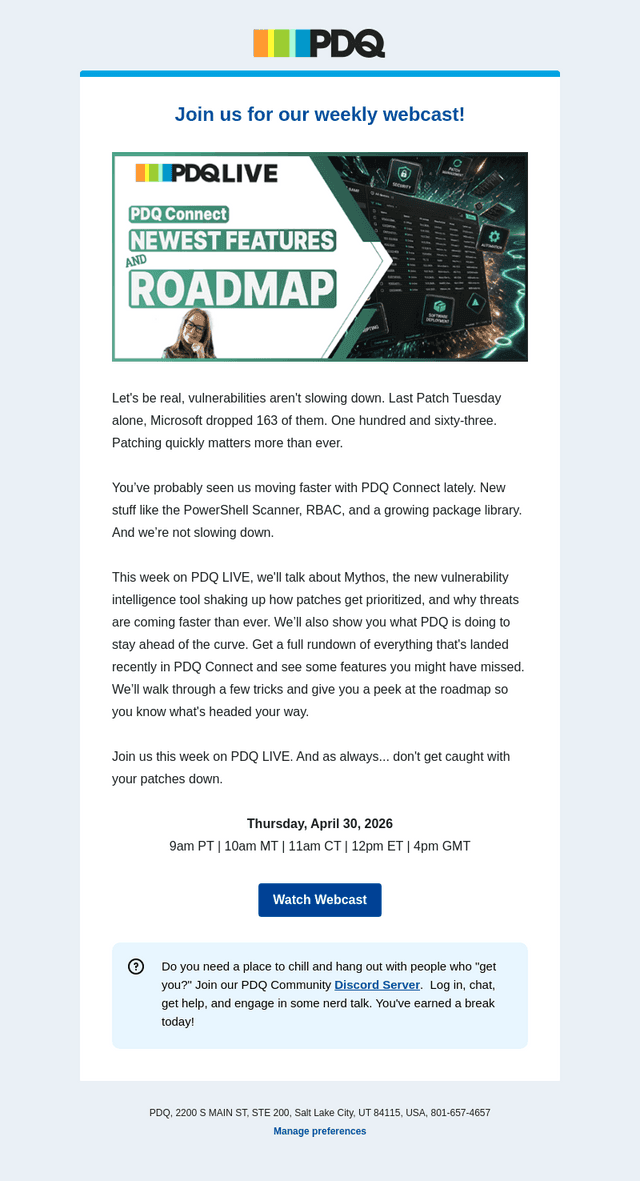 PDQ LIVE | Mythos, New Connect features and roadmap