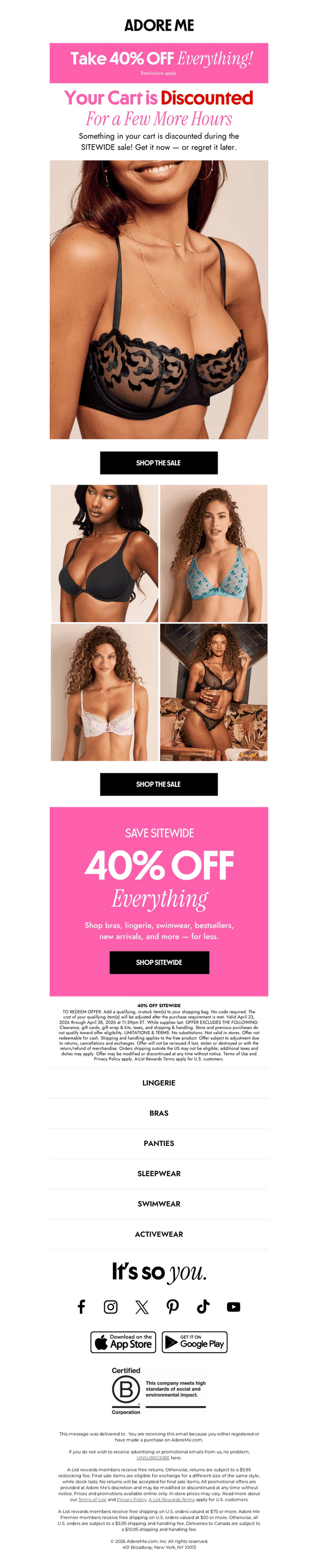 Ends TONIGHT! Something in Your Cart is 40% OFF 👀