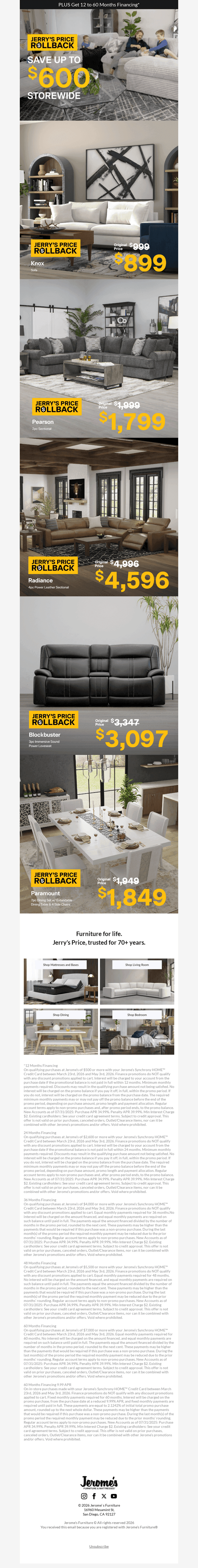🔥 Save Up to $600 with Jerry’s Price Rollbacks