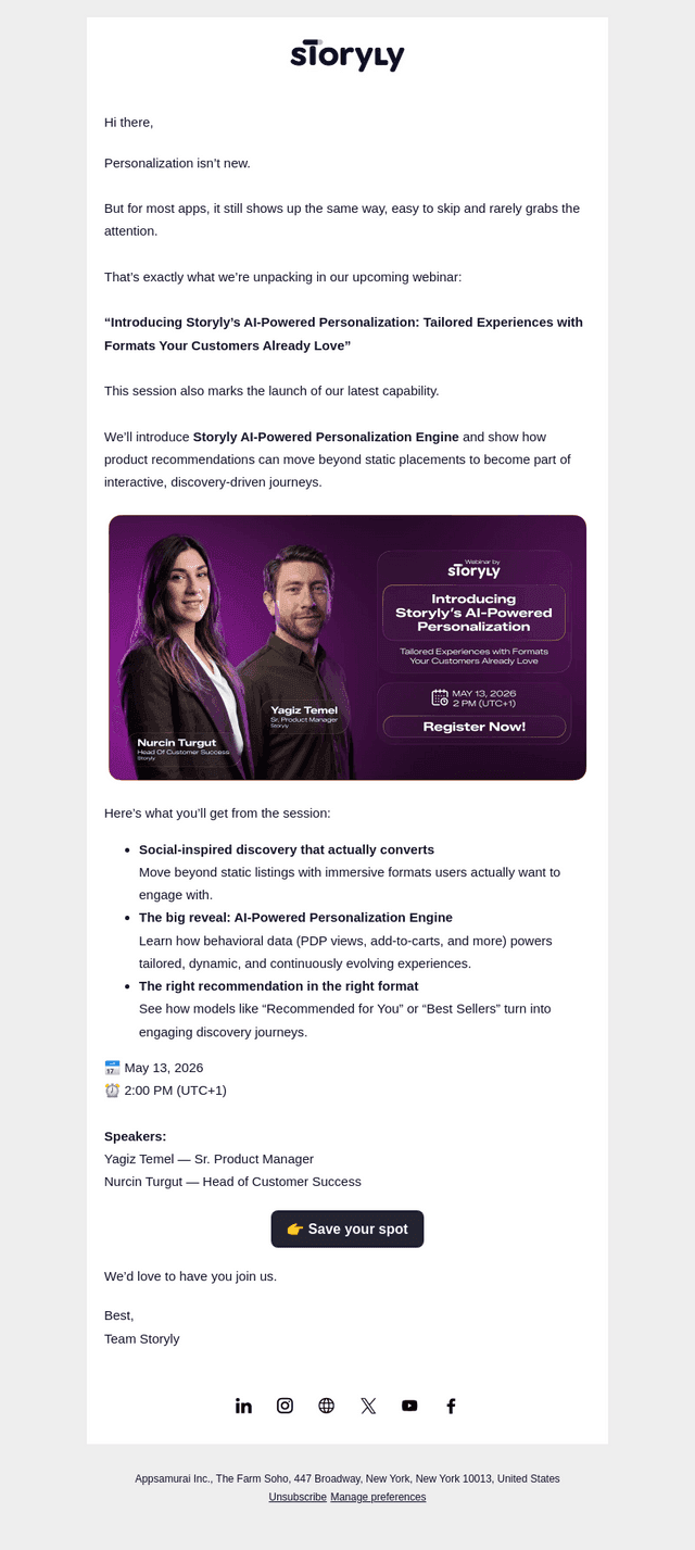 Storyly email from Wed, Apr 29, 2026