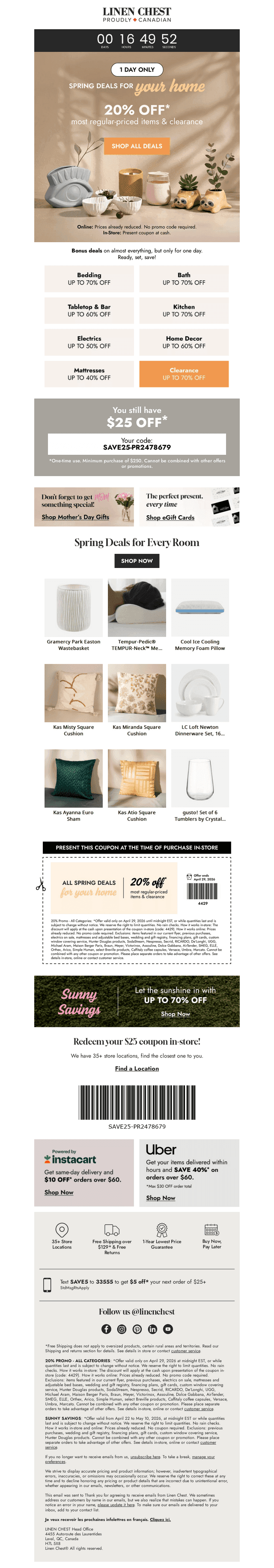 Linen Chest email from Wed, Apr 29, 2026
