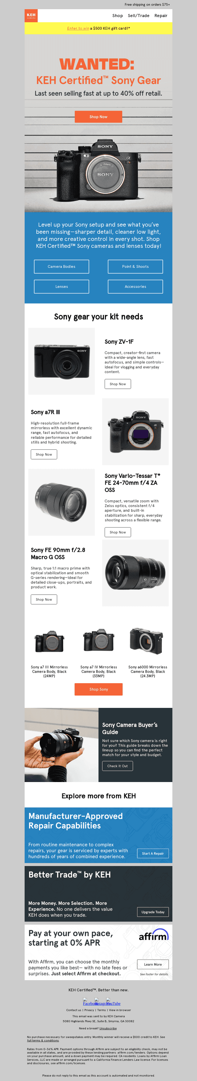 Your Sony camera search is over