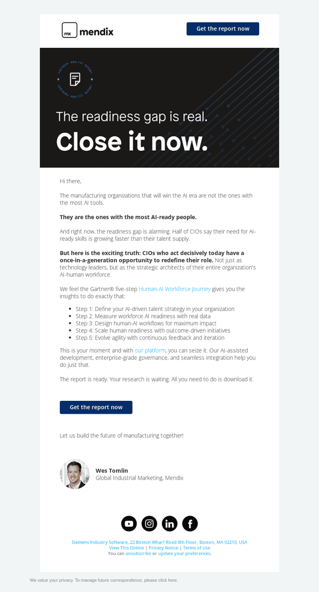 Mendix email from Wed, Apr 29, 2026