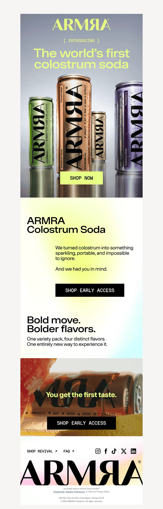 WORLD'S FIRST COLOSTRUM SODA