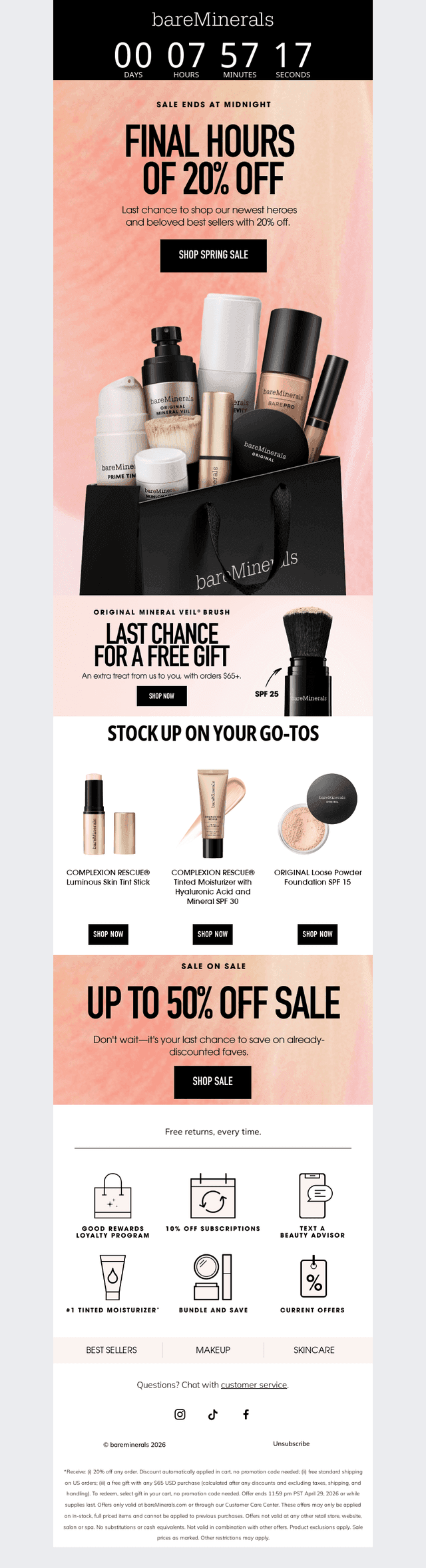 Final hours of 20% off