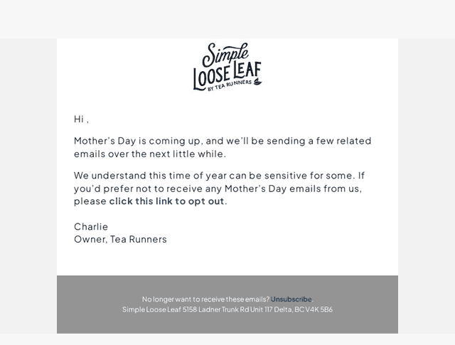 Simple Loose Leaf email from Thu, Apr 30, 2026