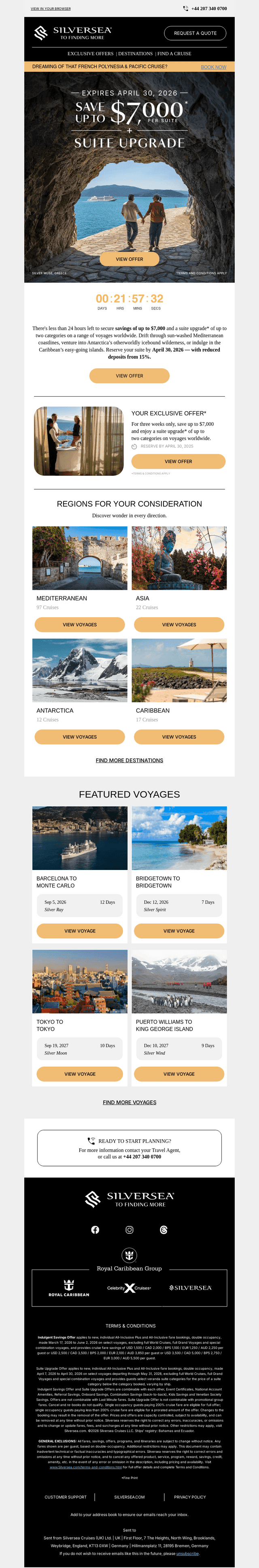 Save up to $7,000 + a Suite Upgrade