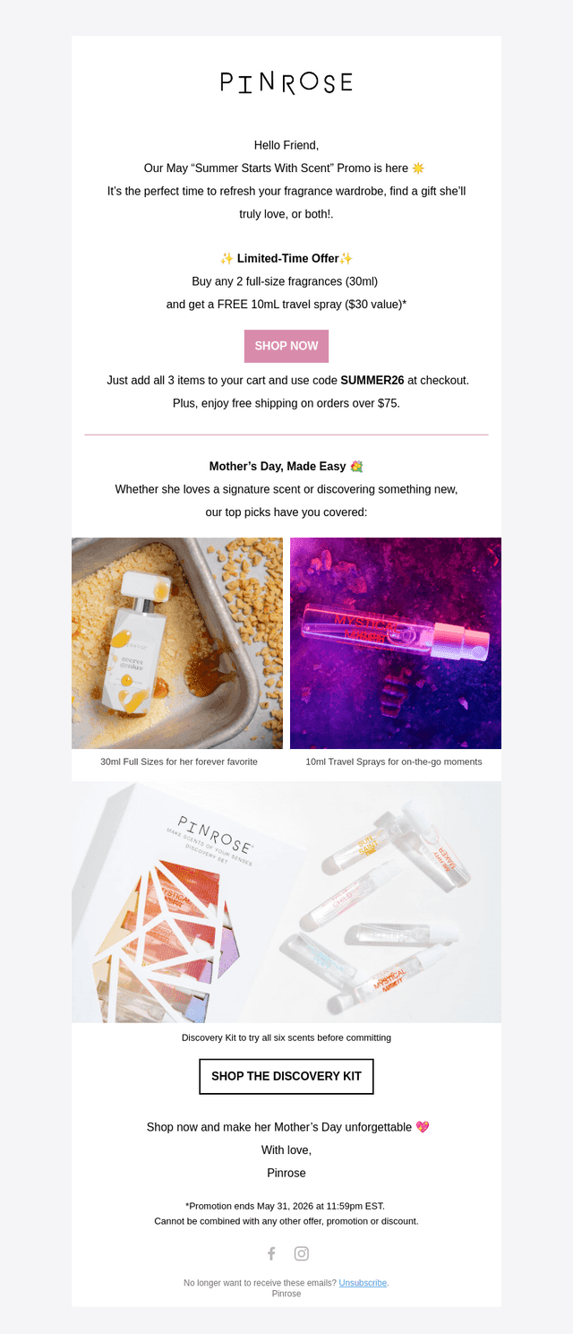 Pinrose email from Thu, Apr 30, 2026