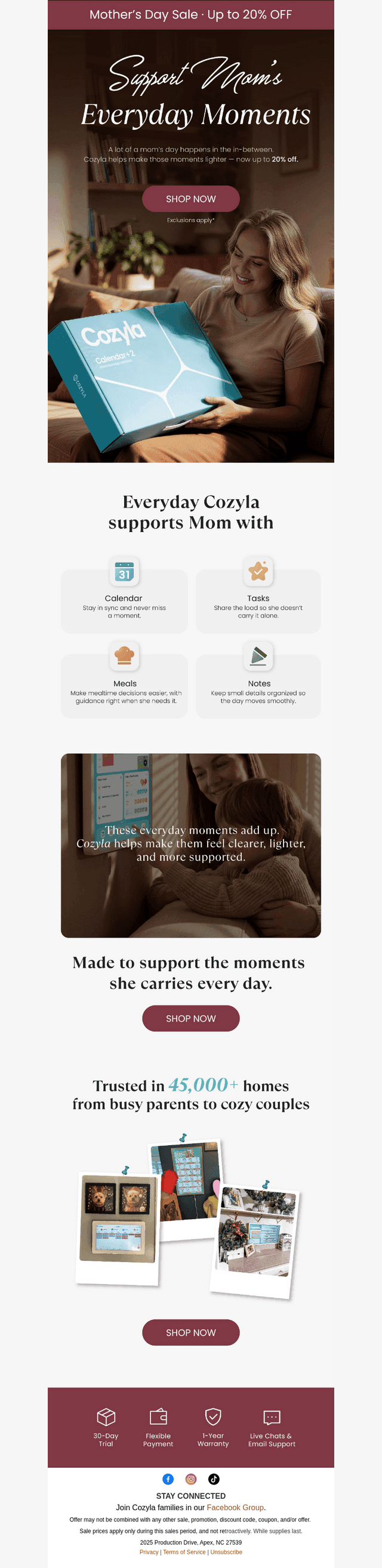 Cozyla email from Thu, Apr 30, 2026