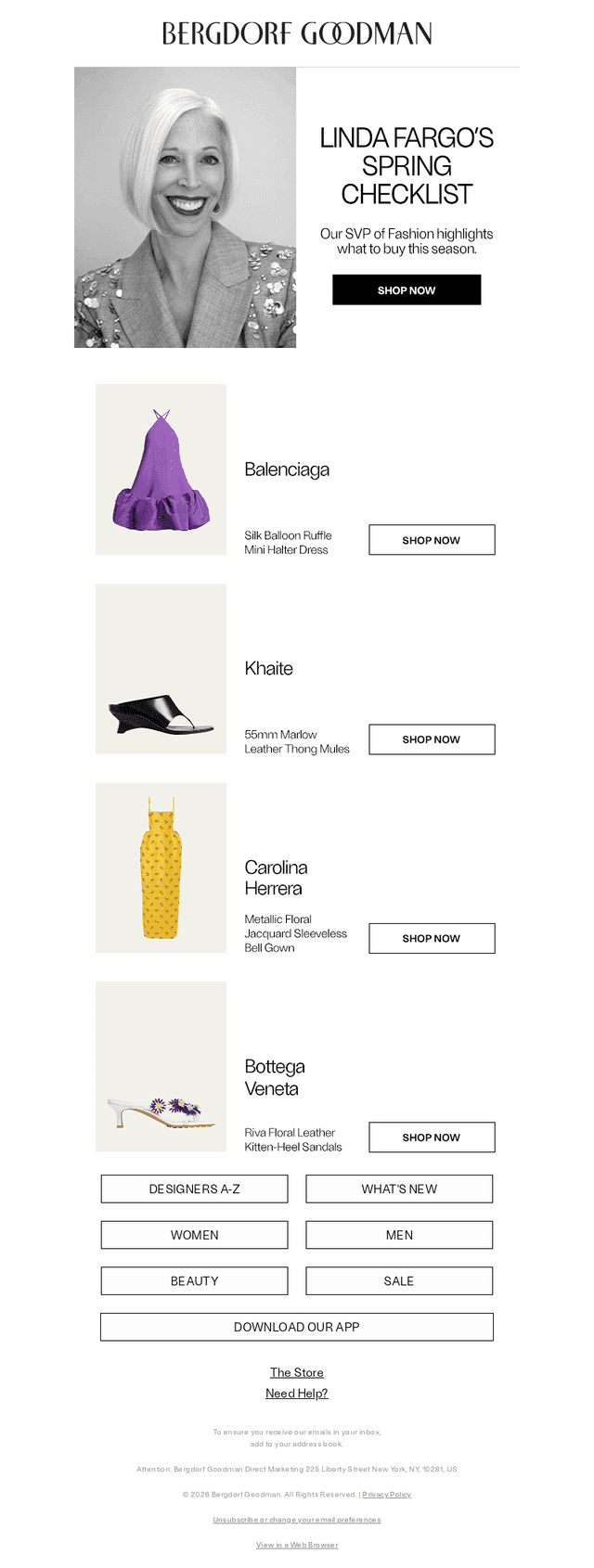 Bergdorf Goodman email from Thu, Apr 30, 2026