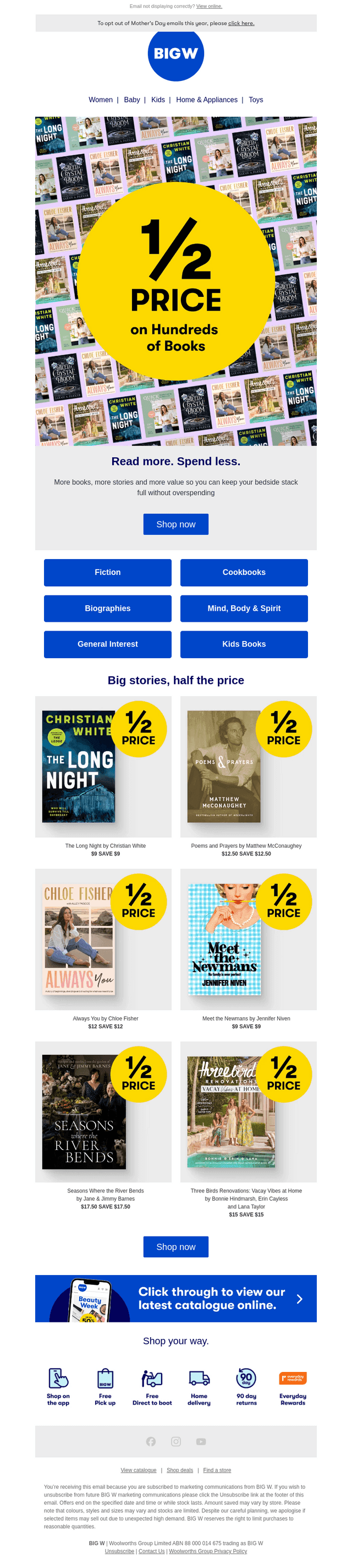 BIG W email from Thu, Apr 30, 2026
