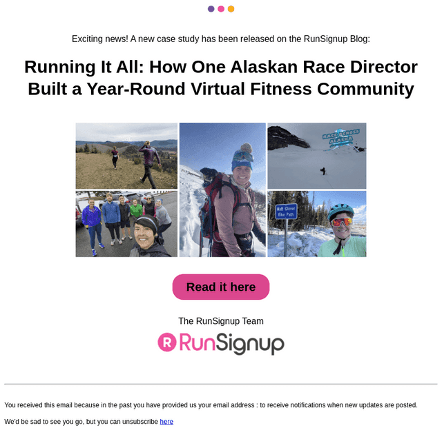 RunSignUp email from Thu, Apr 30, 2026