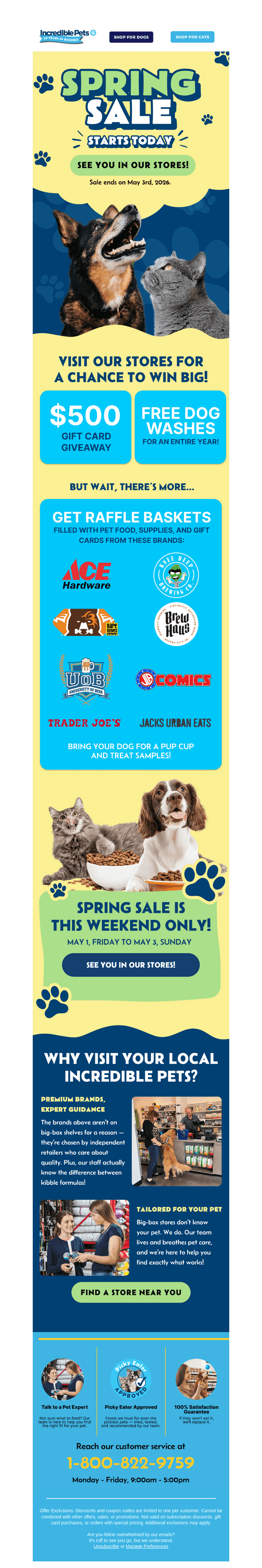 Incredible Pets email from Fri, May 1, 2026