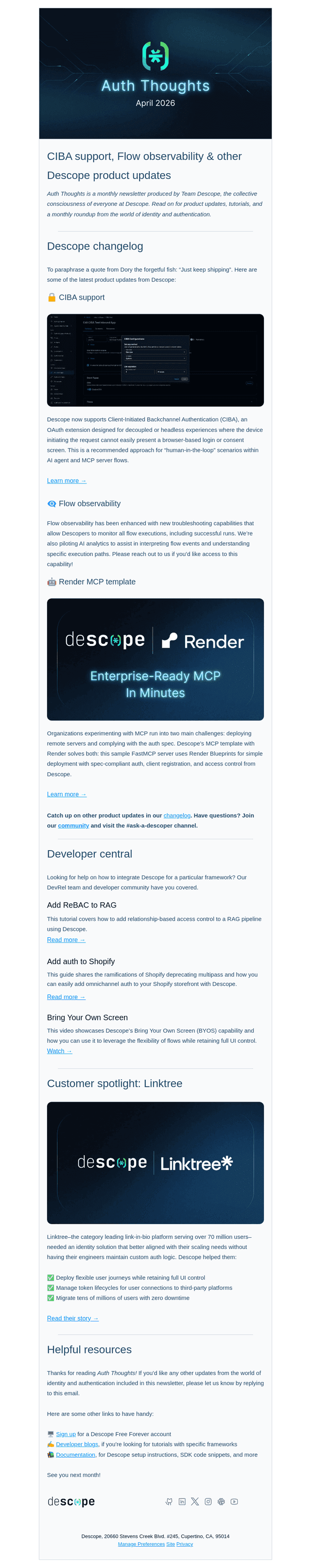 Descope email from Fri, May 1, 2026