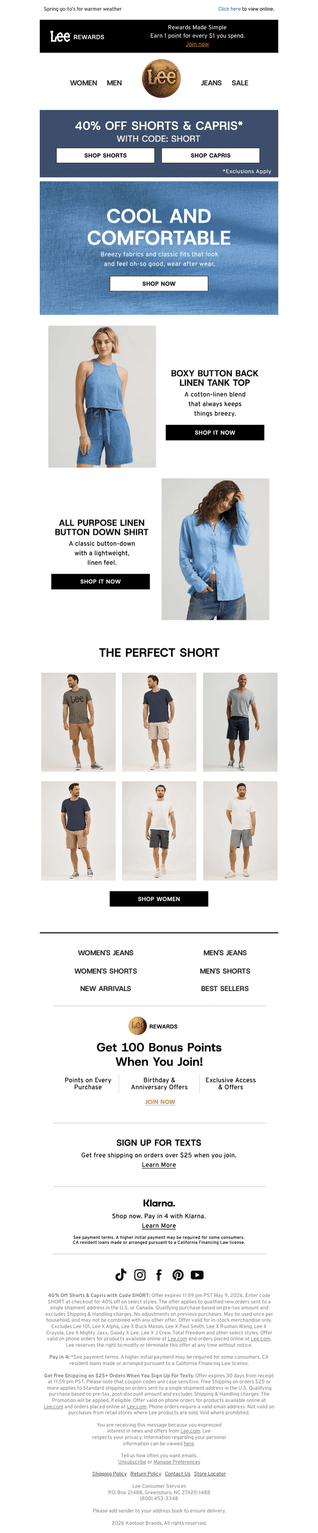 Breezy fabrics and classic fits