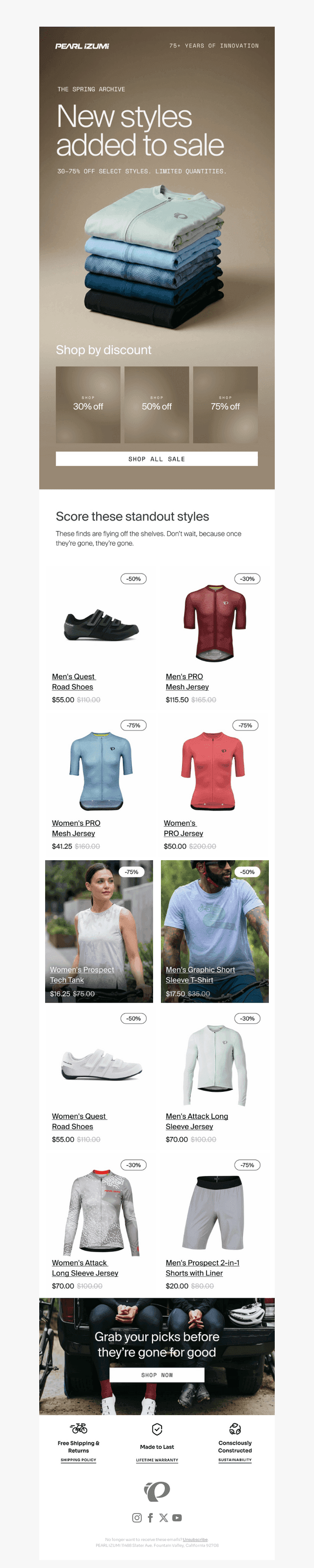 Pearl Izumi email from Fri, May 1, 2026