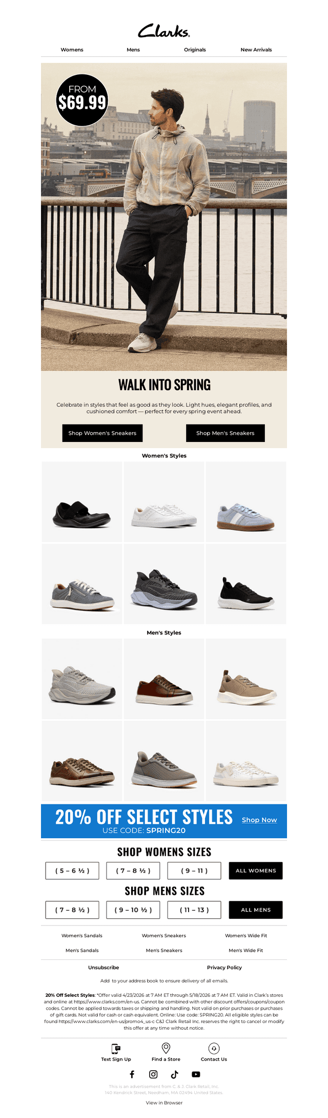 Clarks Shoes email from Sat, May 2, 2026