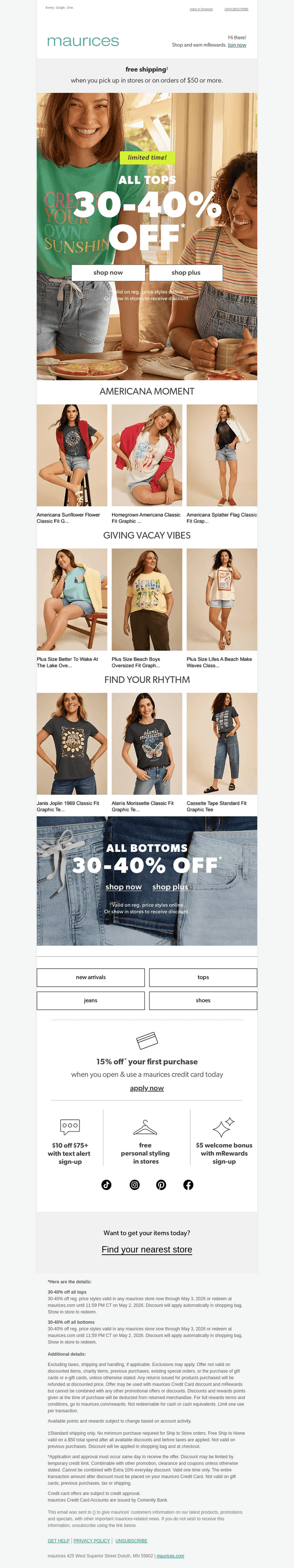 ALL tops 30-40% OFF