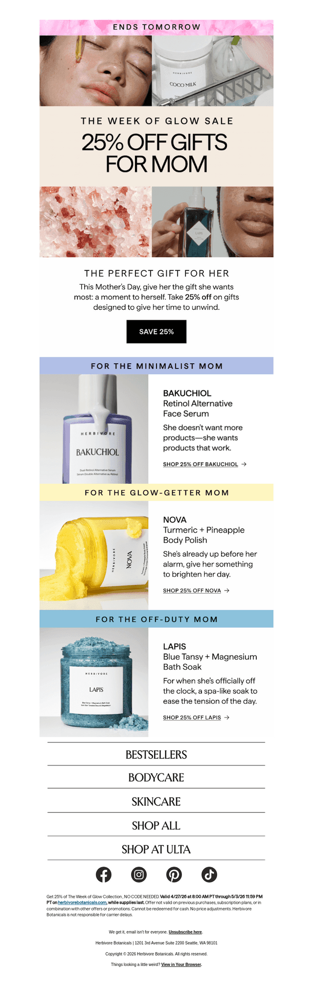 Herbivore Botanicals email from Sat, May 2, 2026