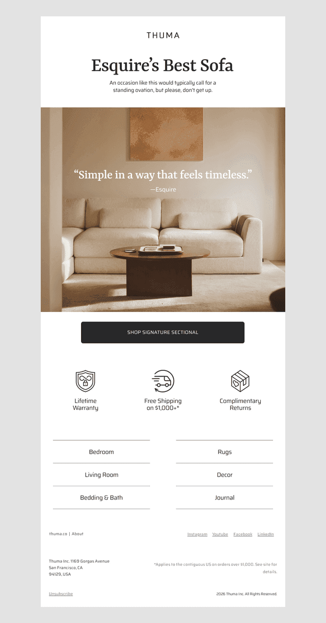 “Thuma’s new sofa is the answer.”