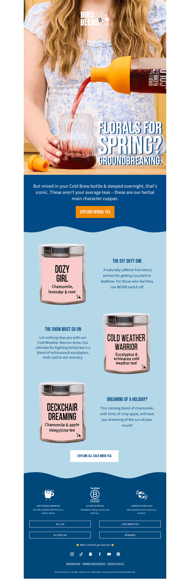 Bird & Blend Tea Co. email from Sun, May 3, 2026