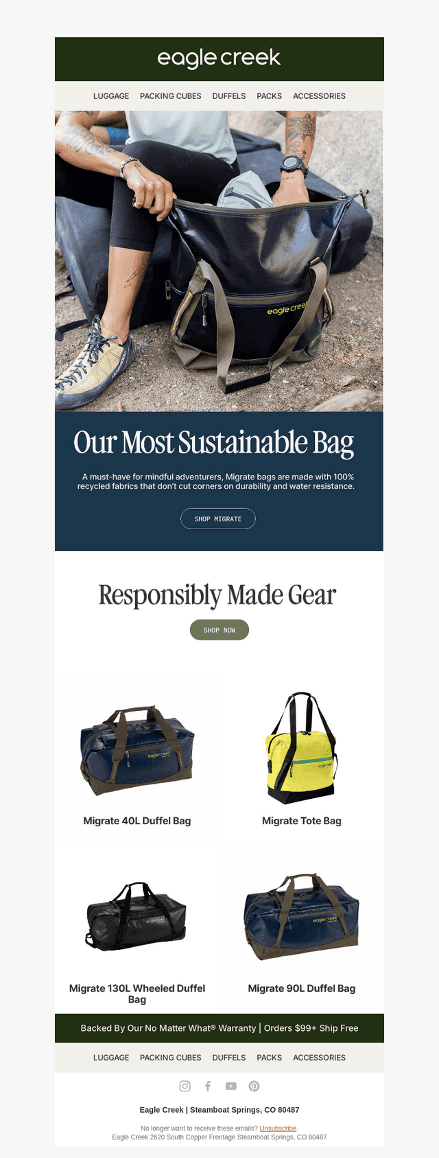 Our Most Sustainable Bag: Migrate