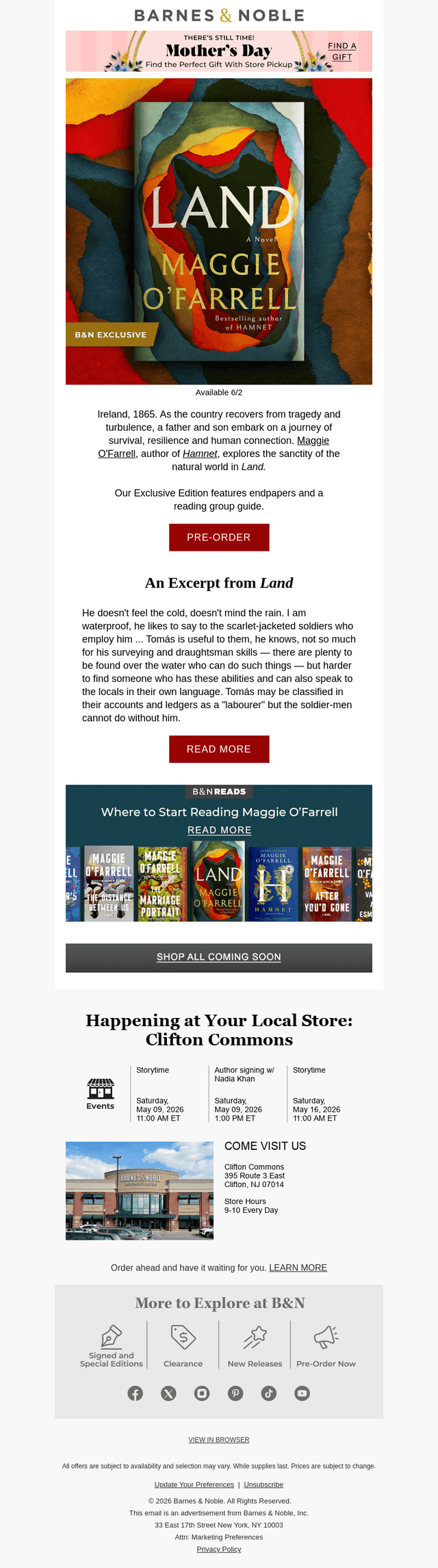 Barnes & Noble email from Sun, May 3, 2026