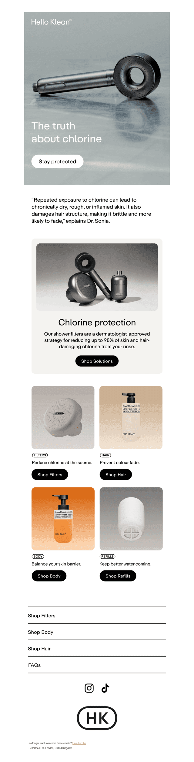 How chlorine impacts skin and hair