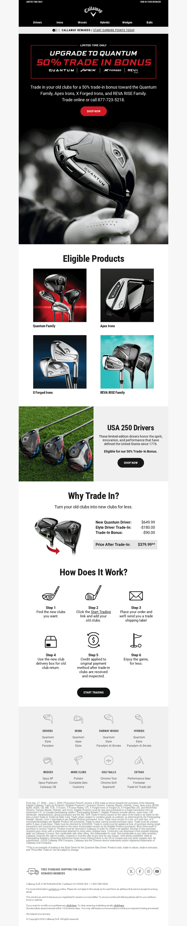 Callaway Golf email from Sun, May 3, 2026