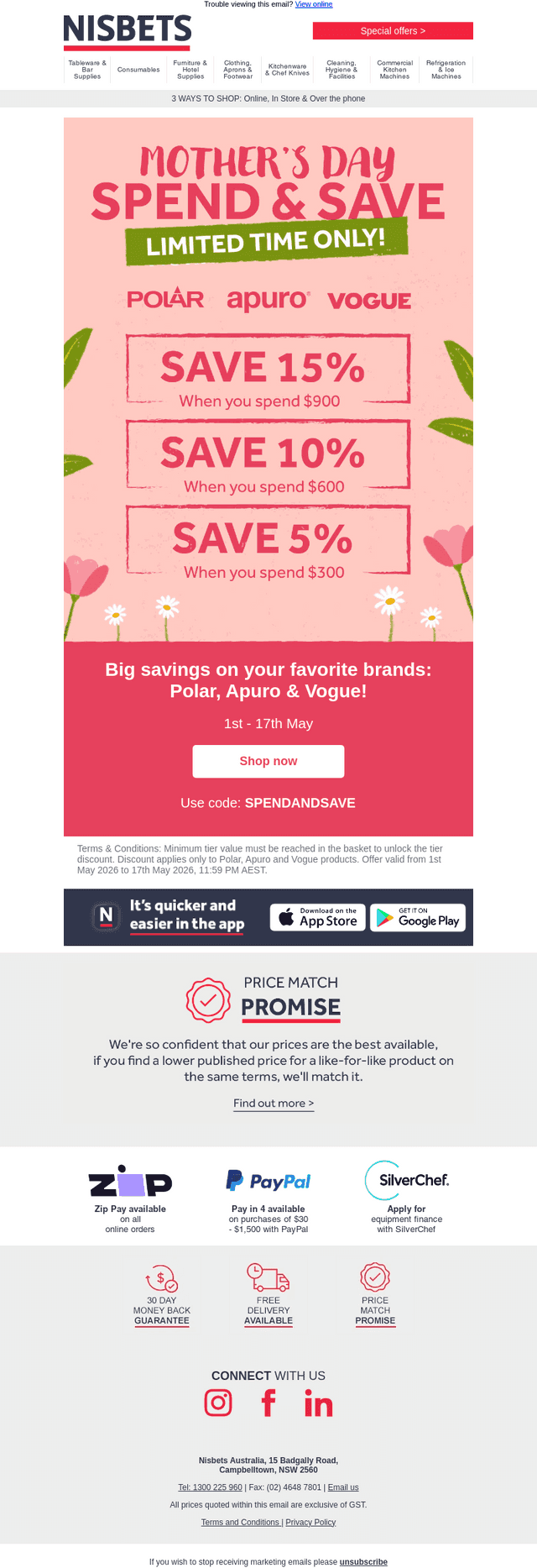 Shop our Spend & Save event today!